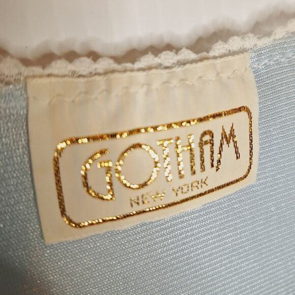 Vintage Gotham Nylon Long Maxi Nightgown Medium Baby Blue Ruffle Lace Babydoll - Picture 5 of 10